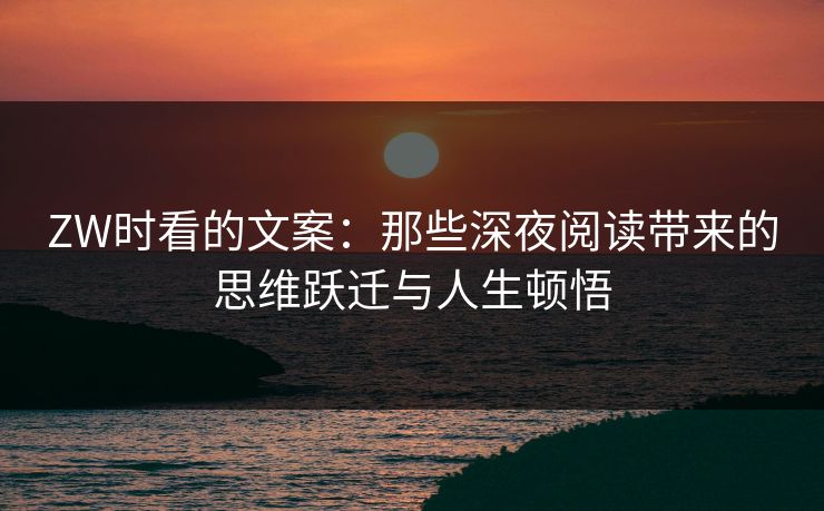 ZW时看的文案：那些深夜阅读带来的思维跃迁与人生顿悟
