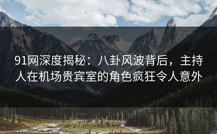 91网深度揭秘：八卦风波背后，主持人在机场贵宾室的角色疯狂令人意外